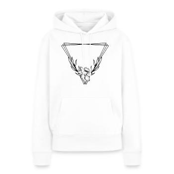 Couronne florale Boho feuille de saule 3 - Sweat à capuche Premium bio Femme - blanc - Devant - Julia (174cm)