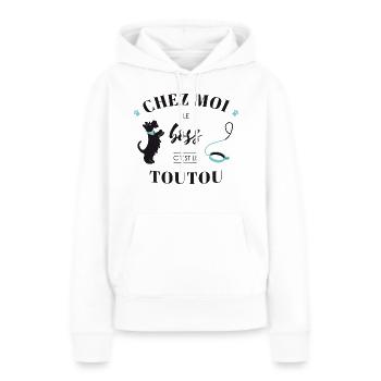 toutou03 Plan de travail 1 - Sweat à capuche Premium bio Femme - blanc - Devant - Julia (174cm)