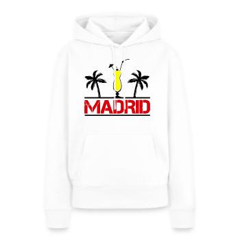 Madrid - Sweat à capuche Premium bio Femme - blanc - Devant - Julia (174cm)