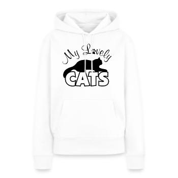 Mes adorables chats - Sweat à capuche Premium bio Femme - blanc - Devant - Julia (174cm)