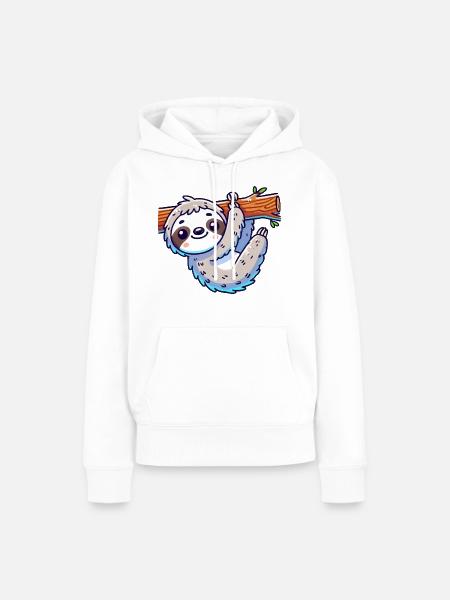 faultier - Frauen Premium Bio Hoodie - Weiß