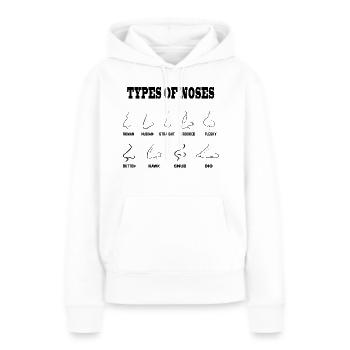 Types of Noses Vintage Nose shapes - Sweat à capuche Premium bio Femme - blanc - Devant - Julia (174cm)