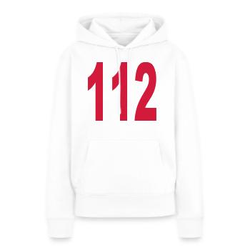 Notruf 112 - Frauen Premium Bio Hoodie - Weiß - Vorne - Julia (174cm)