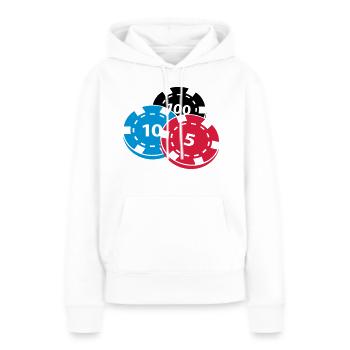 Les jetons de poker - Sweat à capuche Premium bio Femme - blanc - Devant - Julia (174cm)