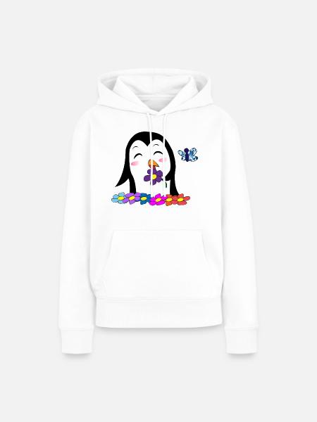 POWI Frühling - Frauen Premium Bio Hoodie - Weiß