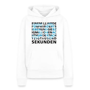 50 ans dans 2 secondes - Sweat à capuche Premium bio Femme - blanc - Devant - Julia (174cm)