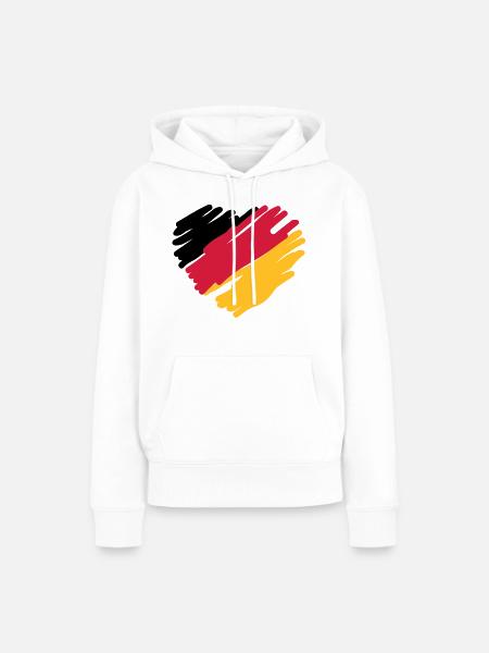german heart - Frauen Premium Bio Hoodie - Weiß