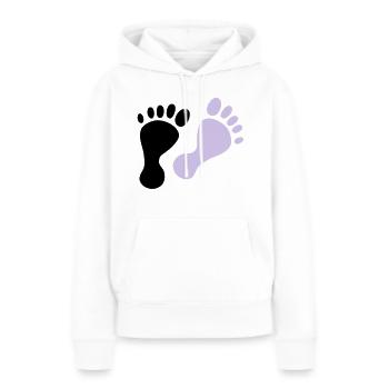 pied - Sweat à capuche Premium bio Femme - blanc - Devant - Julia (174cm)