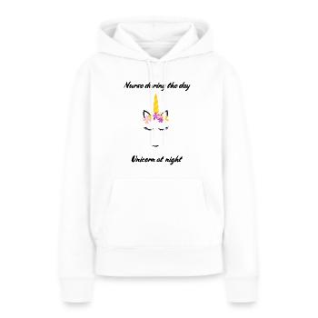 Nurse gift - Sweat à capuche Premium bio Femme - blanc - Devant - Julia (174cm)