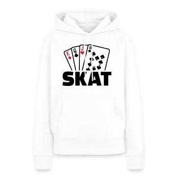 Skat - Sweat à capuche Premium bio Femme - blanc - Devant - Julia (174cm)