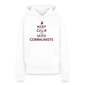 Vote communists - Sweat à capuche Premium bio Femme - blanc - Devant - Julia (174cm)