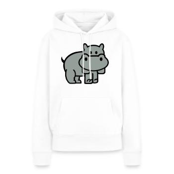 Nilpferd - Frauen Premium Bio Hoodie - Weiß - Vorne - Julia (174cm)