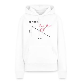 Trouver x - Sweat à capuche Premium bio Femme - blanc - Devant - Julia (174cm)