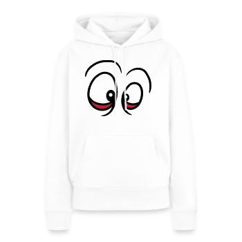 augenringe gucken sehen verruecktes gesicht augen - Frauen Premium Bio Hoodie - Weiß - Vorne - Julia (174cm)