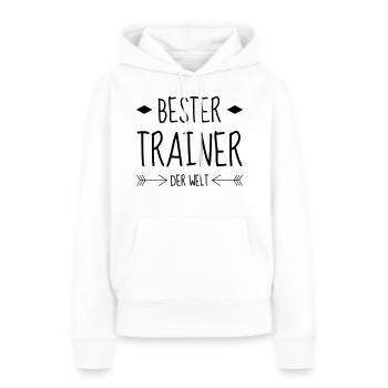 Coach / Coaching / Entraineur / Sport - Sweat à capuche Premium bio Femme - blanc - Devant - Julia (174cm)