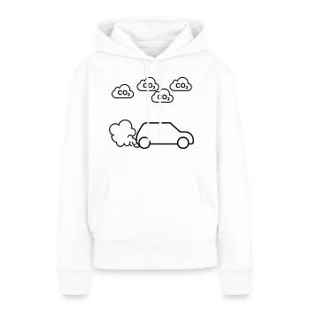 Conception des émissions de CO2 - Sweat à capuche Premium bio Femme - blanc - Devant - Julia (174cm)