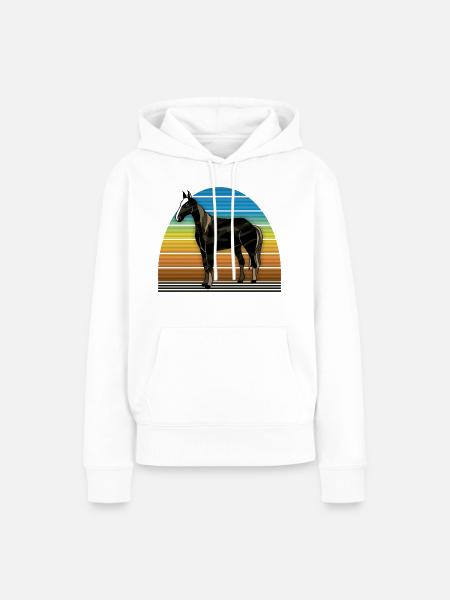 Pferd - Frauen Premium Bio Hoodie - Weiß