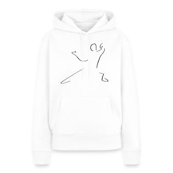 Taiji Line Art – Minimalistisch - Frauen Premium Bio Hoodie - Weiß - Vorne - Julia (174cm)