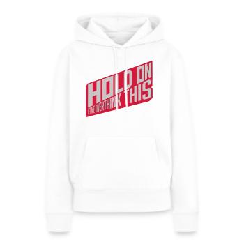 Permettez-moi d’exagérer - Sweat à capuche Premium bio Femme - blanc - Devant - Julia (174cm)