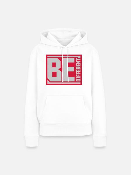 Be different Logo Design - Frauen Premium Bio Hoodie - Weiß