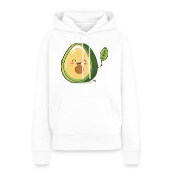 Le délicieux avocat - Sweat à capuche Premium bio Femme - blanc - Devant - Julia (174cm)
