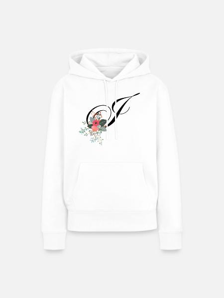 Buchstabe j blumig - Frauen Premium Bio Hoodie - Weiß