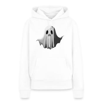 Visage hanté : notre conception fantomatique - Sweat à capuche Premium bio Femme - blanc - Devant - Julia (174cm)