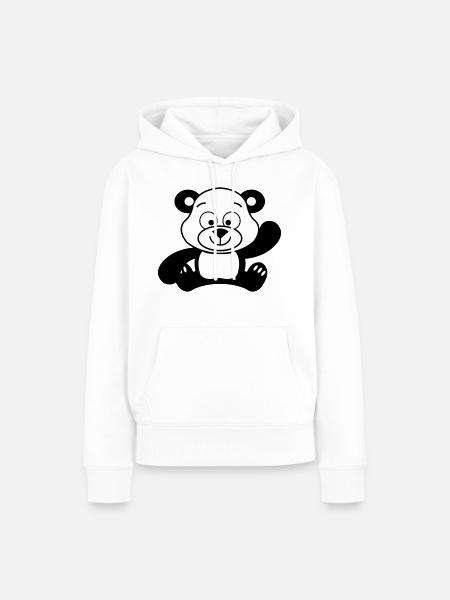 pandabär cute - Frauen Premium Bio Hoodie - Weiß