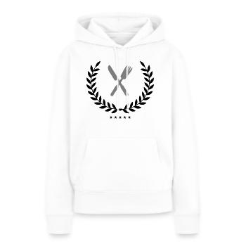 besteck wappen - Frauen Premium Bio Hoodie - Weiß - Vorne - Julia (174cm)