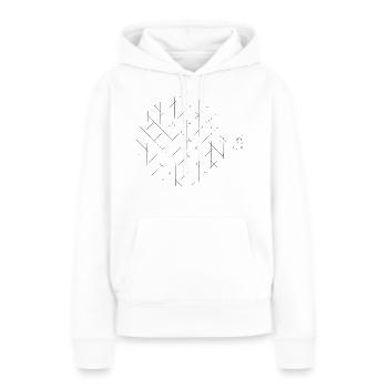 Linien - Frauen Premium Bio Hoodie - Weiß - Vorne - Julia (174cm)
