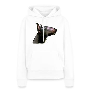Bullterrier Kopf im Profil Comicstyle - Frauen Premium Bio Hoodie - Weiß - Vorne - Julia (174cm)