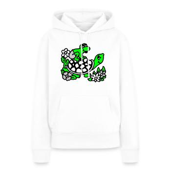 frogg & turtle / frosch & schildkroete - Frauen Premium Bio Hoodie - Weiß - Vorne - Julia (174cm)