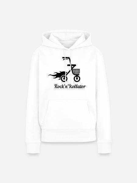 Rock'n'Rollator - Frauen Premium Bio Hoodie - Weiß