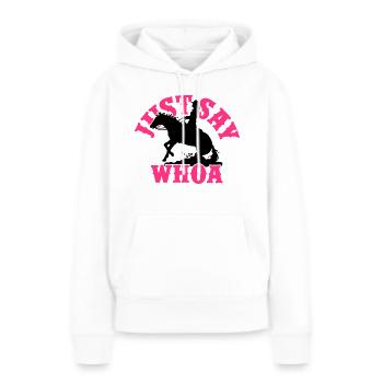 Just Say Whoa Western Lady - Frauen Premium Bio Hoodie - Weiß - Vorne - Julia (174cm)