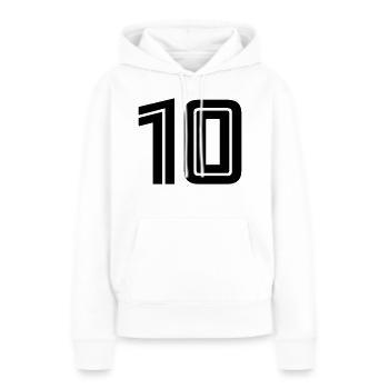 10 - Frauen Premium Bio Hoodie - Weiß - Vorne - Julia (174cm)