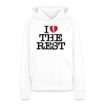 Je déteste le reste - Sweat à capuche Premium bio Femme - blanc - Devant - Julia (174cm)