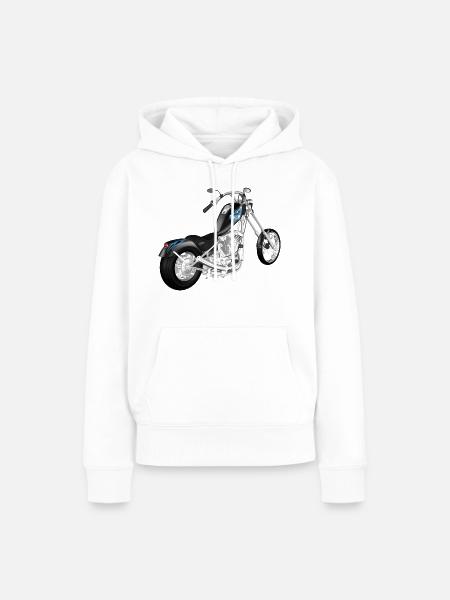 Motorrad - Frauen Premium Bio Hoodie - Weiß
