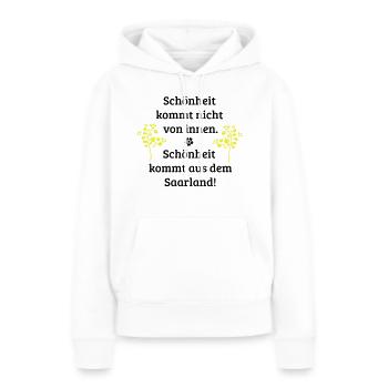 La beauté vient de la Sarre! - Sweat à capuche Premium bio Femme - blanc - Devant - Julia (174cm)