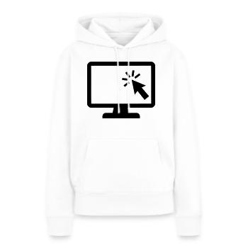 Ordinateur - Sweat à capuche Premium bio Femme - blanc - Devant - Julia (174cm)