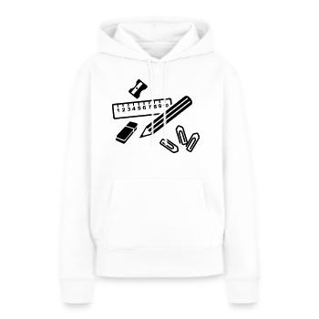 Bureau - Sweat à capuche Premium bio Femme - blanc - Devant - Julia (174cm)
