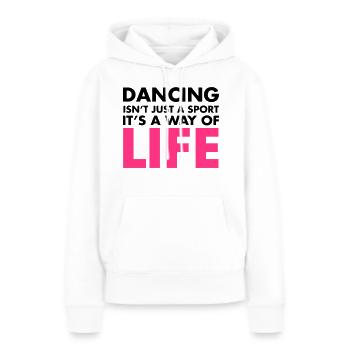 Dancing - Sweat à capuche Premium bio Femme - blanc - Devant - Julia (174cm)