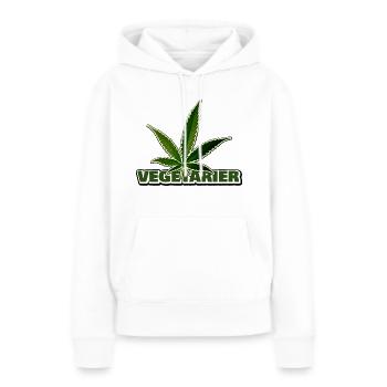 vegetarier v2 - Frauen Premium Bio Hoodie - Weiß - Vorne - Julia (174cm)