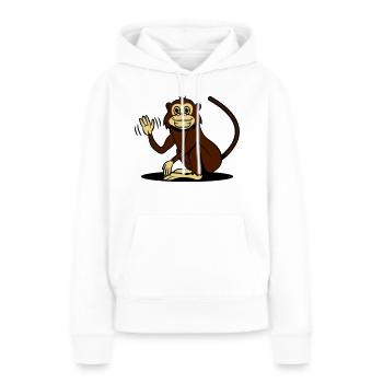 affe witzig lieb winken - Frauen Premium Bio Hoodie - Weiß - Vorne - Julia (174cm)