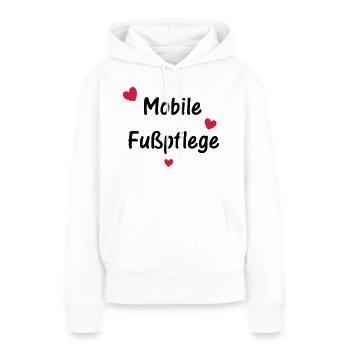 Mobile Fußpflege mit Herzen - Frauen Premium Bio Hoodie - Weiß - Vorne - Julia (174cm)