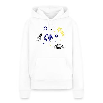univers - Sweat à capuche Premium bio Femme - blanc - Devant - Julia (174cm)
