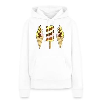 Eis - Frauen Premium Bio Hoodie - Weiß - Vorne - Julia (174cm)