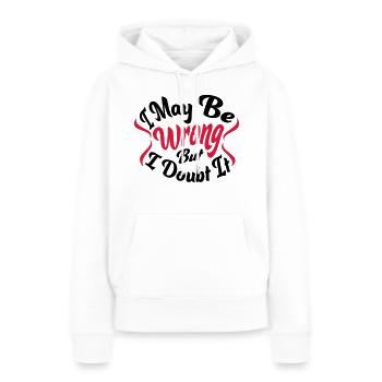 Je peux me tromper - Sweat à capuche Premium bio Femme - blanc - Devant - Julia (174cm)