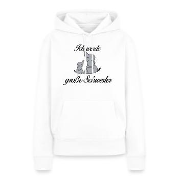 Große Schwester - Frauen Premium Bio Hoodie - Weiß - Vorne - Julia (174cm)