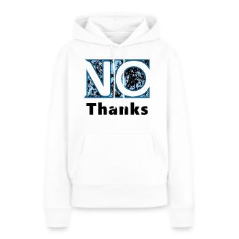Non merci - Sweat à capuche Premium bio Femme - blanc - Devant - Julia (174cm)