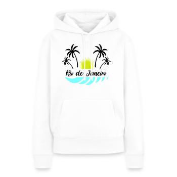 Rio de Janeiro - Sweat à capuche Premium bio Femme - blanc - Devant - Julia (174cm)